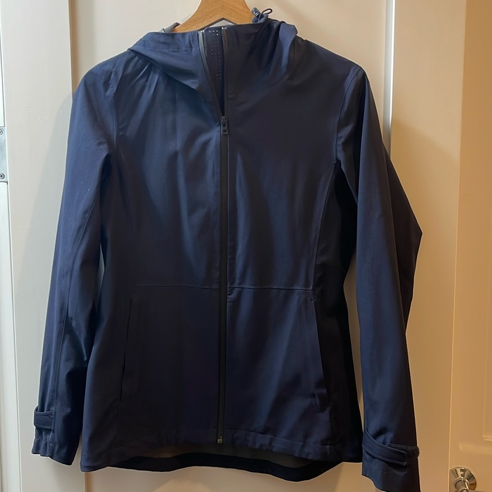 Blue rain parka